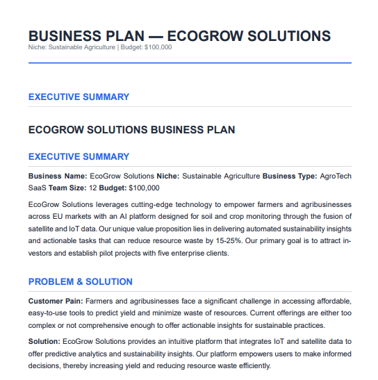 Executive Summary Example